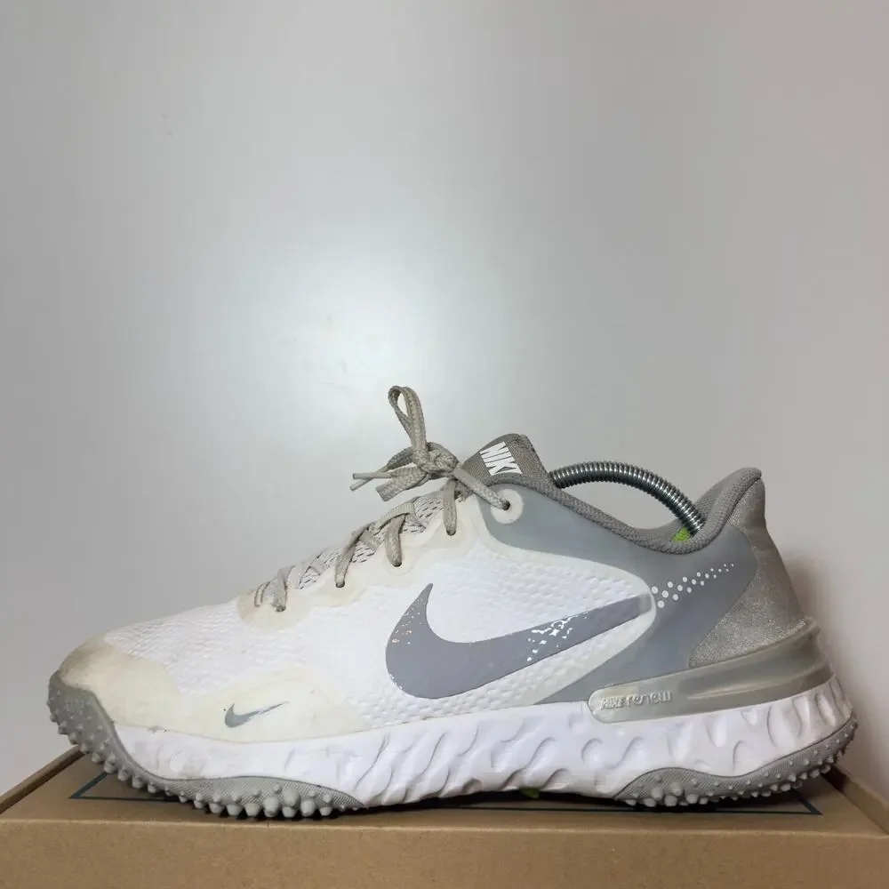 Nike Alpha Huarache Elite 3 Mens Size 11 Gray Turf Baseball Cleats Shoes